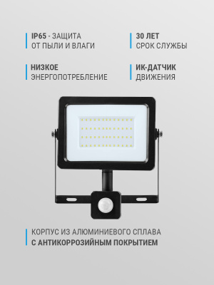 Прожектор FL-LED Light-PAD SENSOR 30W  AC220-240В (с датчиком)